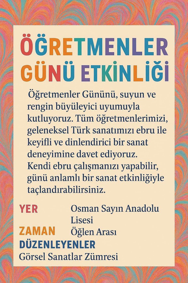 “Ebru” deneyimlemek isteyenlere fırsat