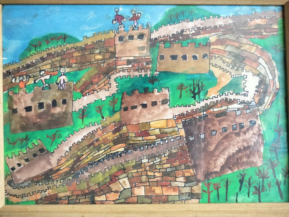 万里の長城 絵画 実家に帰ったら小3の時に自分が描いた絵が出てきた。万里の長城。 無茶