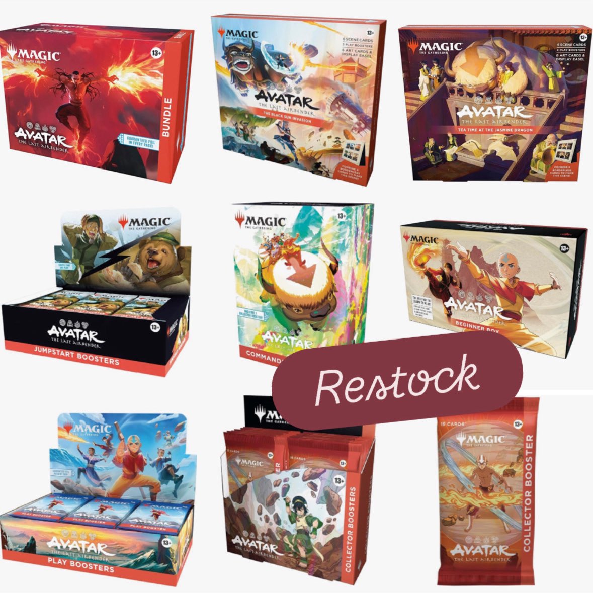 Restock! ICYMI ~ all the ATLA X MTG sets, including collectors packs are available below! Linky ~ https://t.co/BbmQw2NPbk #Ad #MTG #ATLA #AvatarTheLastAirbender #MagicTheGathering #FPN #FunkoPOPNews Restock! ICYMI ~ all the ATLA X MTG sets, including collectors packs are available below! Linky ~ https://t.co/BbmQw2NPbk #Ad #MTG #ATLA #AvatarTheLastAirbender #MagicTheGathering #FPN #FunkoPOPNews