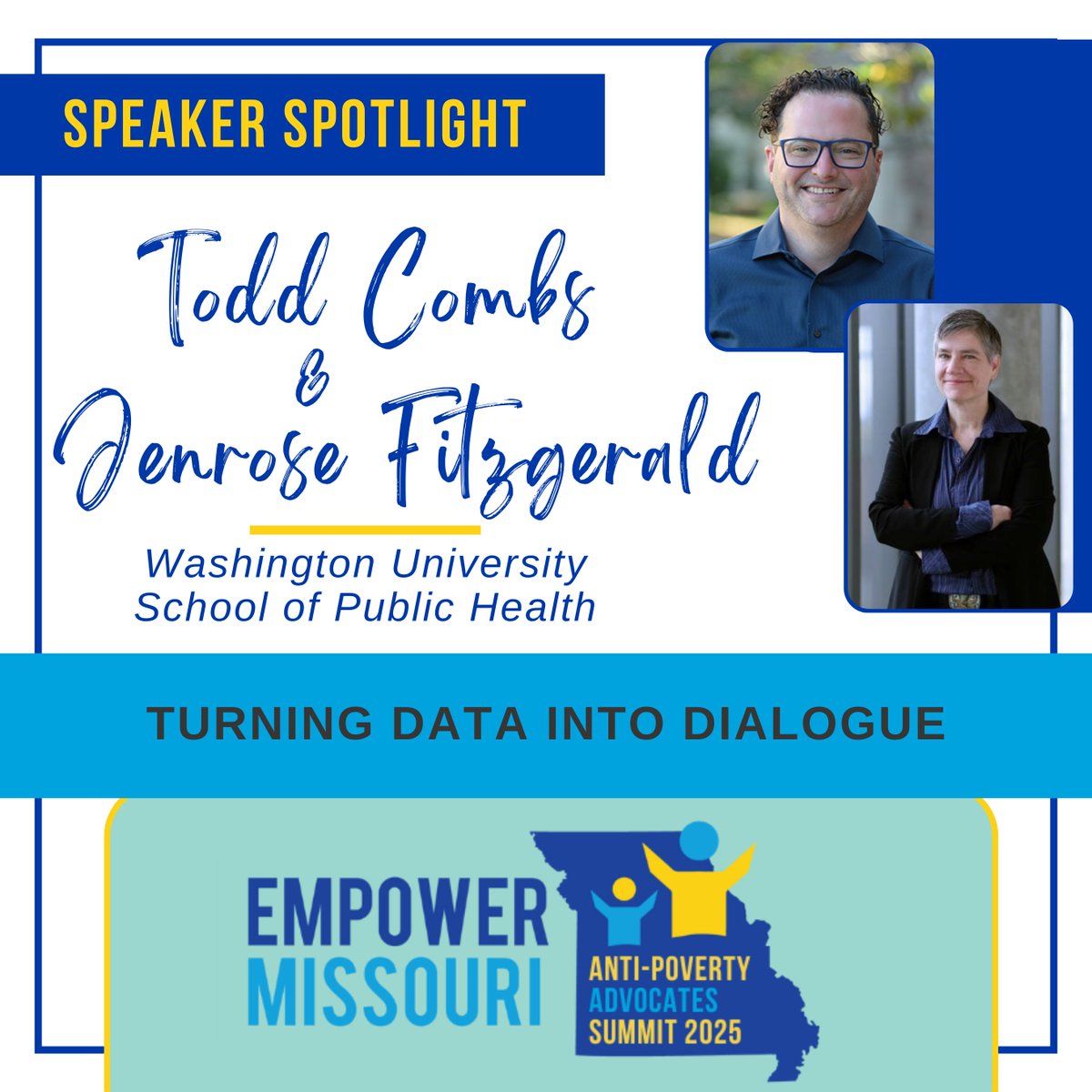 csdwustl's tweet image. Jenrose Fitzgerald, manager of CSD’s Data for Social Impact initiative, will speak at the @EmpowerMissouri summit today with Dr. Todd Combs (#WashU). Join them at 12:45 for a session presented by the WIC Innovation Project &amp;amp; Data for Social Impact.

#DataforGood #EmpowerMO