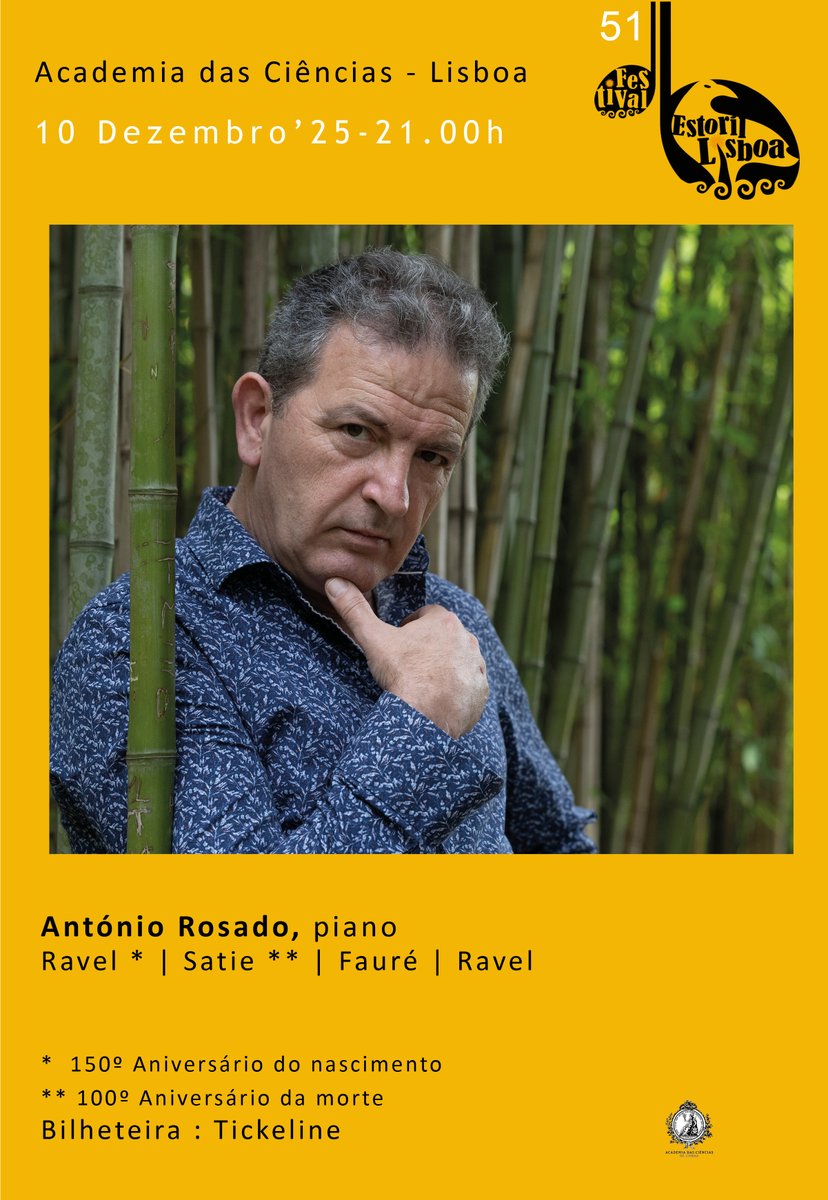 FEstoril's tweet photo. 51º FEL - António Rosado, piano | 10.12 - 21.00h Academia das Ciências de Lisboa a não perder. Bilhetes: https://t.co/vRa2kNLmnT https://t.co/czqYP9WZPk