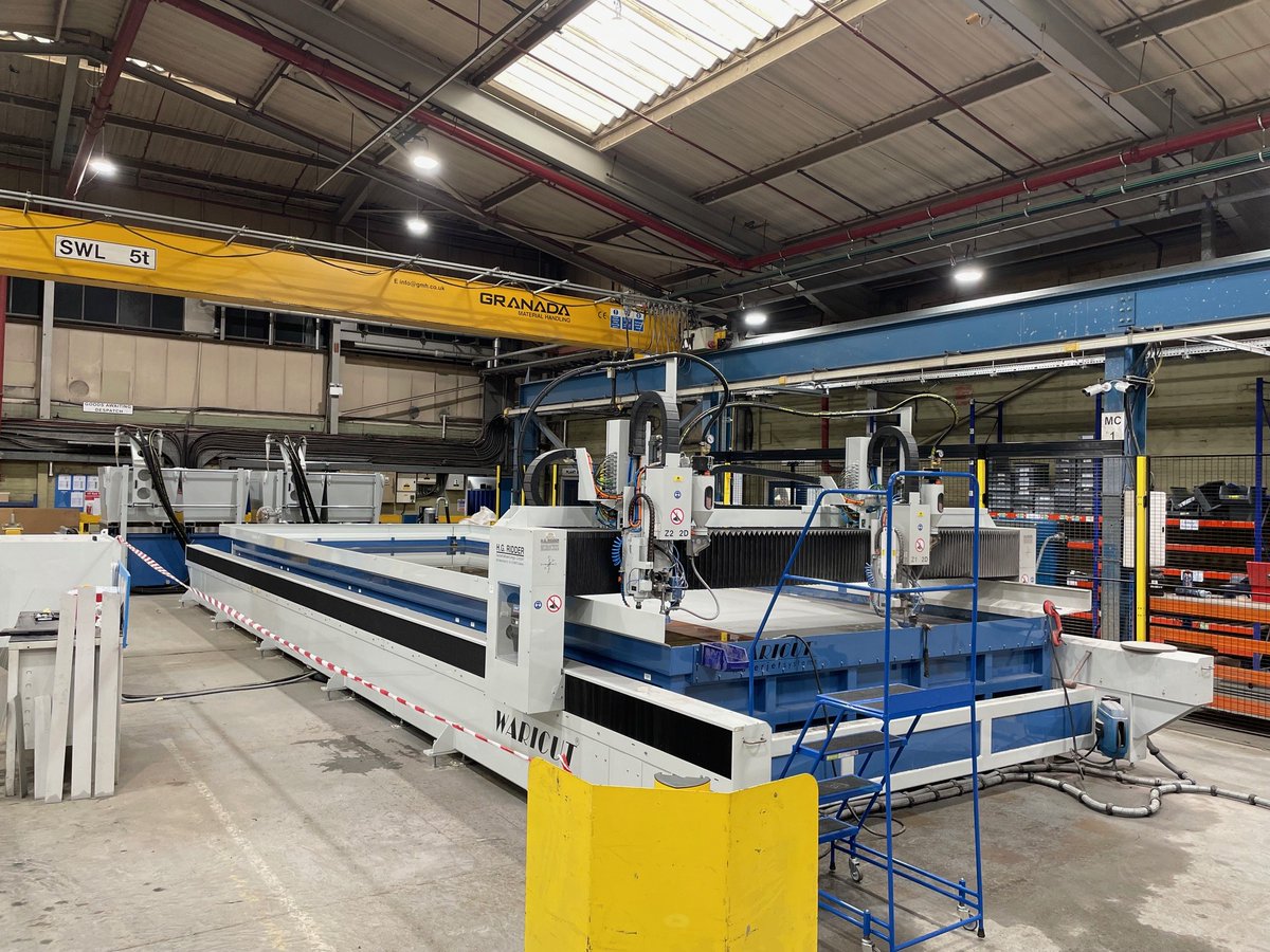 tkM_UK's tweet image. We’ve upgraded to a new Waricut Waterjet System from HG Ridder 🎉

With a 10m x 3m bed &amp;amp; twin heads - it delivers cleaner cuts on composites, #ReliableEngineering &amp;amp; remote support for faster operations.

See our #WaterjetCutting capabilities 👇bit.ly/3X4TEm1

#Innovation