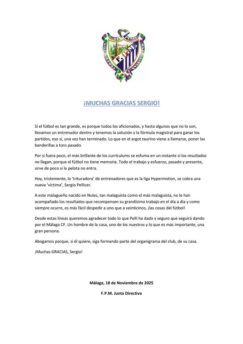 ¡Muchas gracias, Sergio! #SergioPellicer <a href="/MalagaCF/">Málaga CF</a> <a href="/AficionesUnidas/">Aficiones Unidas</a>