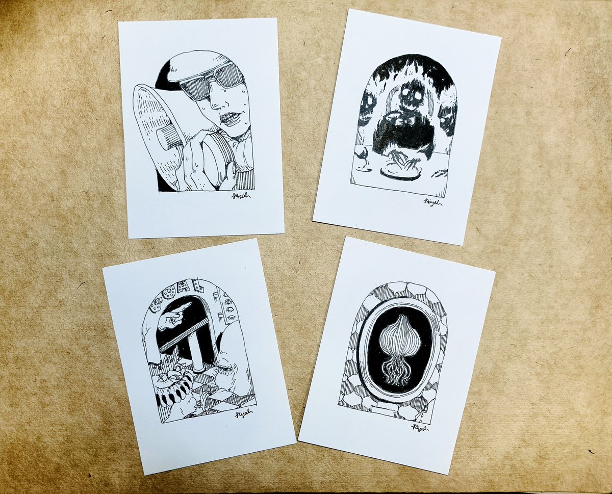 riyah85's tweet image. DAY20｜Rivals（ライバル）
DAY21｜Blast（爆発、突風）
DAY22｜Button（ボタン)
DAY23｜Firefly（ホタル)

DAY24｜Rowdy（乱暴な、騒々しい）
DAY25｜Inferno（猛火、地獄）
DAY26｜Puzzling（不可解な、謎めいた)
DAY27｜Onion（タマネギ)

#Inktober2025 #inktober