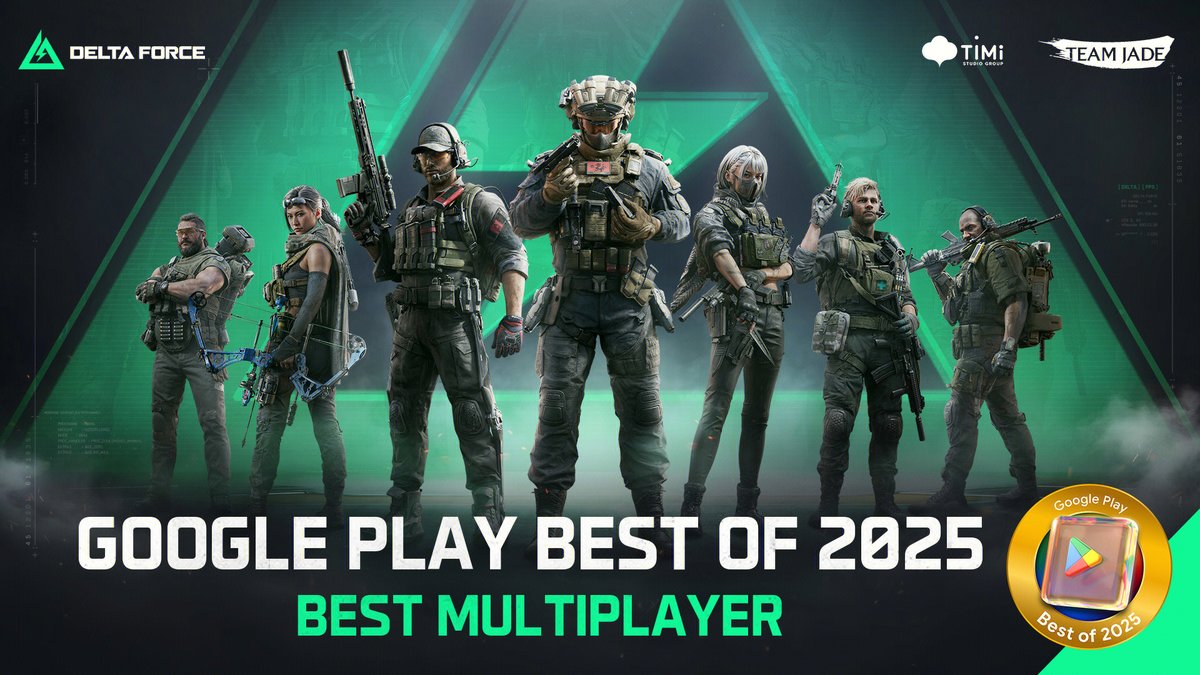 We're happy to share that Delta Force has been awarded "Best Multiplayer" in Korea, Hong Kong, and Macau at Google Play Best of 2025!  
 
Thank you to all the operators for the continuous love and support throughout the year. 
 
To celebrate the upcoming holiday season and year