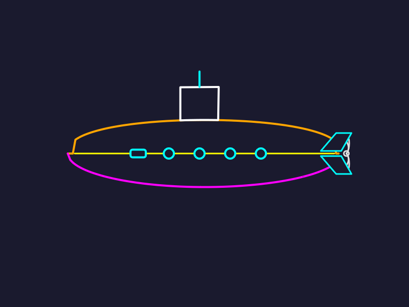 ArtmanKKeeth's tweet image. 完全 AI で潜水艦を描かせたが，後ちょっと微調整が必要だが，時間切れ⏰️

openprocessing.org/sketch/2796881

#p5js #dailycoding #aicoding