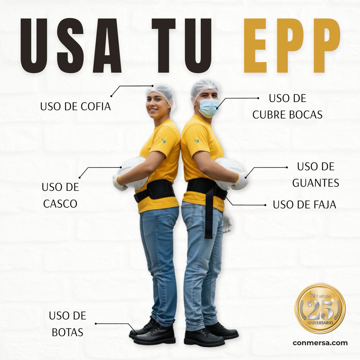ConmersaSAdeCV's tweet image. El EPP no es opcional, es esencial 🧤⛑️ En Conmersa protegemos a nuestro equipo con compromiso y responsabilidad 💛

👥 bit.ly/3LTBFtG

#conmersa #EPP #Seguridad #proteccion #salud #maquila #Reclutamiento