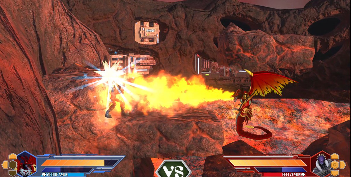 DRA_Remake's tweet image. Megidramon is a ticking time bomb. They create barriers that grant super armor as they breathe fire and wail on the foe. In Ultra their evo move is a do-or-die explosion that deletes enemy health. If nothing is hit however, it deletes Megidramon&apos;s.

#projectdigimon #megidramon