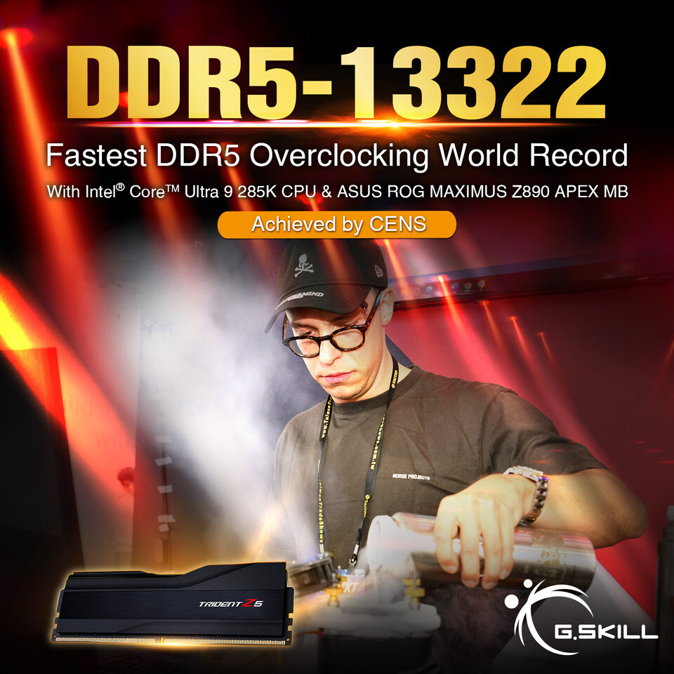 thinkcomps's tweet image. ➔ NEWS ➔ G.Skill and ASUS Shatter DDR5 Memory Speed Record, Reaching an Astonishing DDR5-13322 MT/s: thinkcomputers.org/g-skill-and-as…