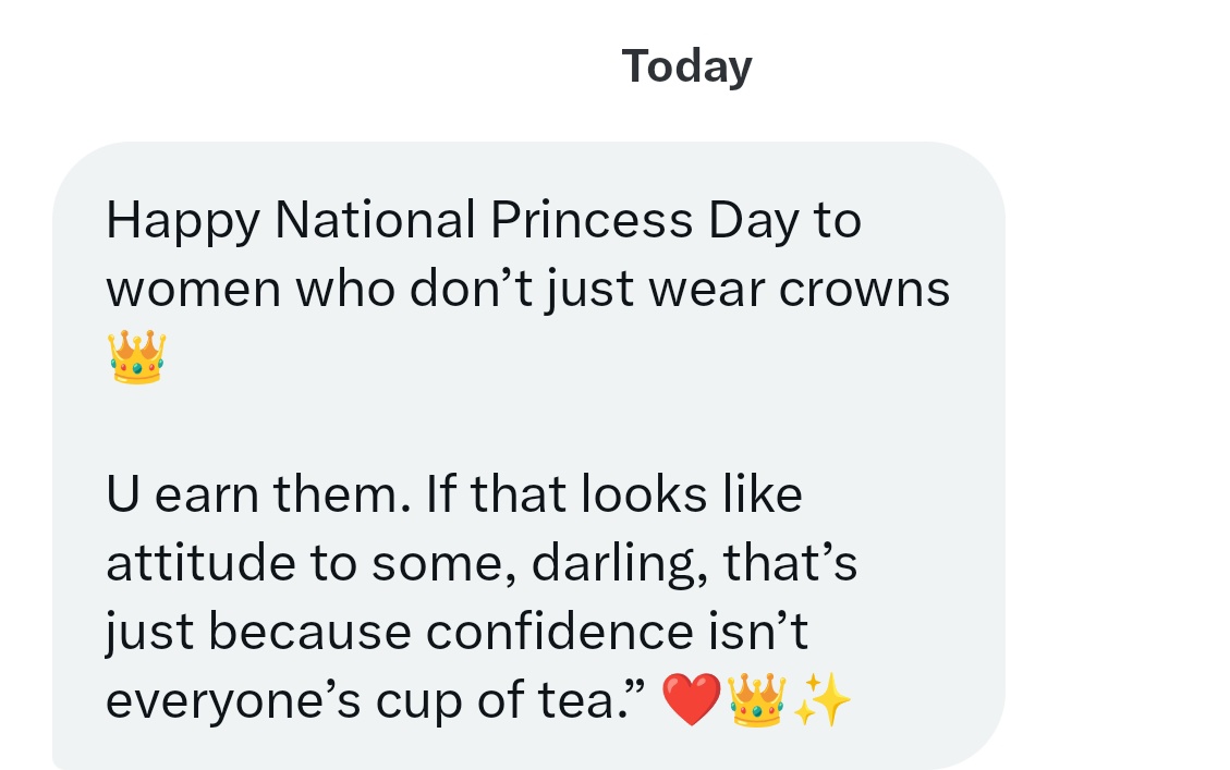 Happy Princess day to all women out there...