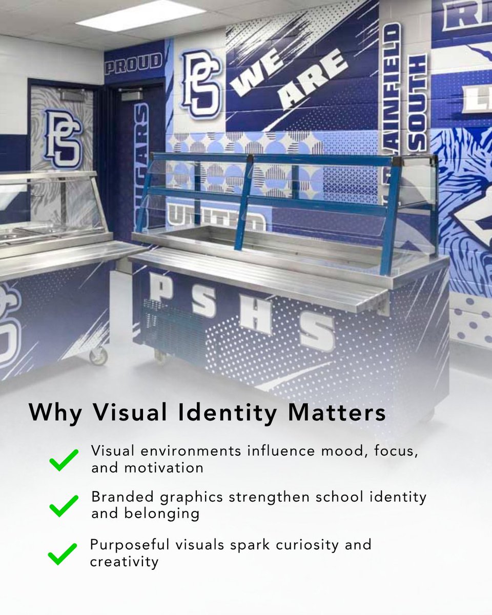 AmTab's tweet image. Visual Design That Supports Students 🌟🎨  

Signage Graphics Decor do more than brighten a building—they help shape how students feel, engage, and belong.  

When schools elevate their visual environments, they elevate the student experience. ➡️linktr.ee/amtabmfg