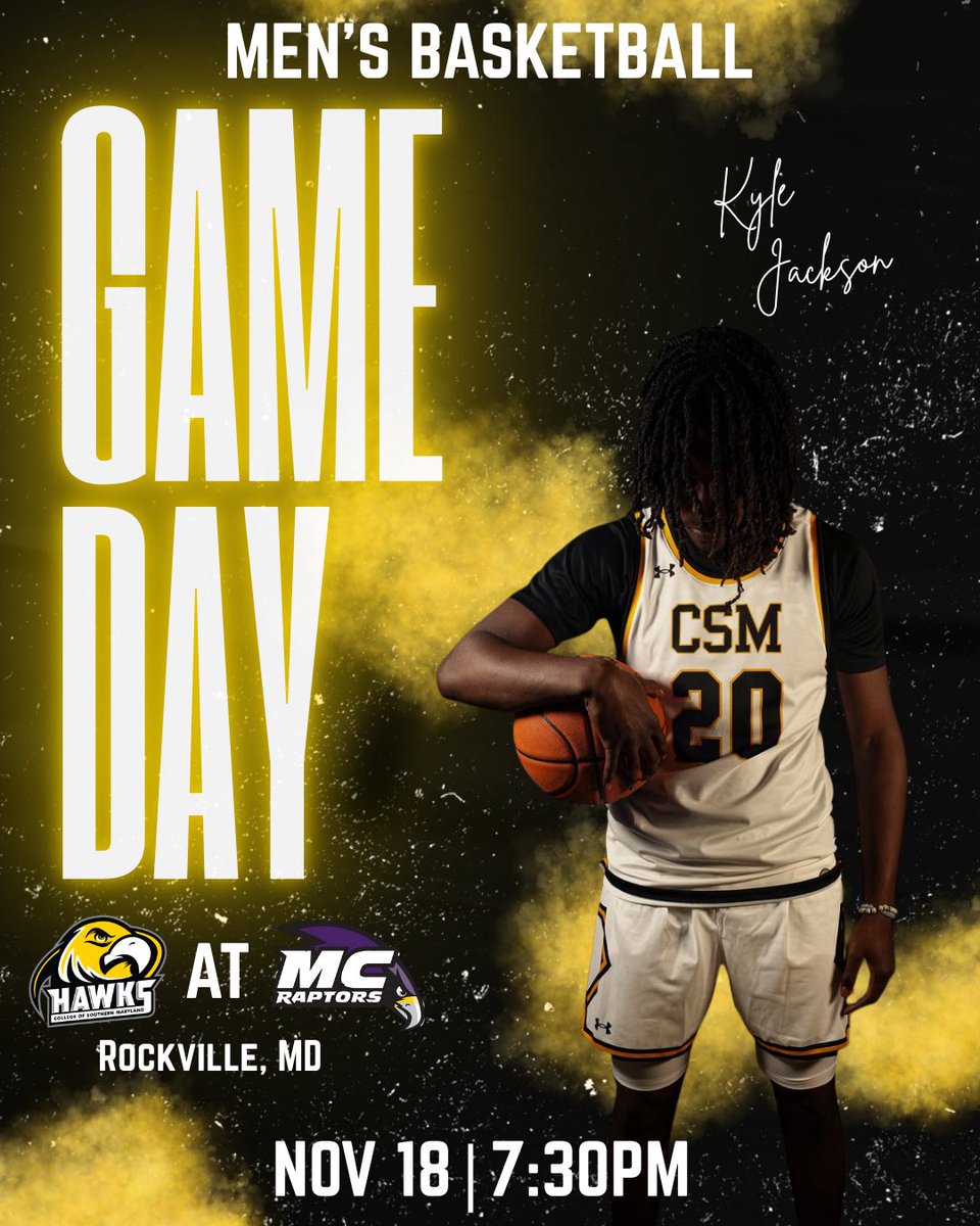 CSMHawksATH's tweet image. 🏀 Men’s Gameday (MD JUCO / Region 20 Opener) 🏀

Southern Maryland (6-0, 0-0 MD JUCO)

at Montgomery (3-1, 0-0 MD JUCO)

📺 m.youtube.com/watch?v=xPGQdA… (YouTube)

📈 mcraptors.com/sports/mbkb/20…

#CSMHawks 🦅