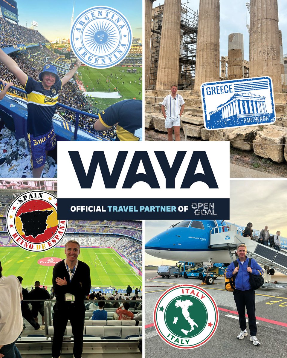 opengoalsport's tweet photo. ✈️ We’ve teamed up with WAYA as our official travel partner to send Slaney around the world, and now you can sort your next away day.

🤝 WAYA connects your journey through major airlines in one smooth booking.

📲 Sort your next trip hassle-free: https://t.co/EPPaVaTJsm https://t.co/fqzUxmMtMv