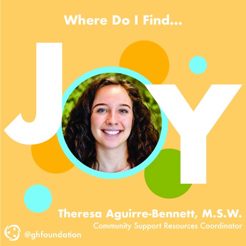GHFoundation's tweet image. Where do you find joy? Theresa Aguirre-Bennett, M.S.W., Grant Halliburton Foundation community support resources coordinator, builds meaningful connections through quality time with others which brings her joy.

#findjoy #granthalliburtonfoundation #liveinhope