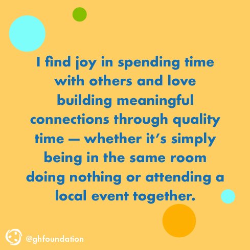 GHFoundation's tweet image. Where do you find joy? Theresa Aguirre-Bennett, M.S.W., Grant Halliburton Foundation community support resources coordinator, builds meaningful connections through quality time with others which brings her joy.

#findjoy #granthalliburtonfoundation #liveinhope