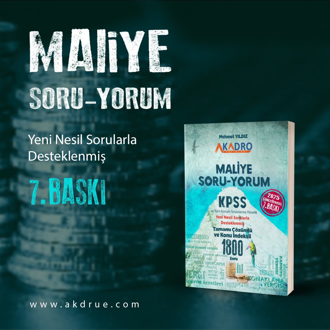 akadroegitim's tweet image. 📢ÇEKİLİŞ.📣
A KADRO’nun çok satan kitapları her gün güncellenmeye devam ediyor. 
Daha matbaa sıcaklığı üzerinde iki kitap. 
Çok kısa sürede 7. Baskısını yapan yeni nesil sorularla güncellenmiş 7. Baskı MALİYE SORU YORUM ile kimseden destek almadan tek başına Muhasebe öğrenmenizi…