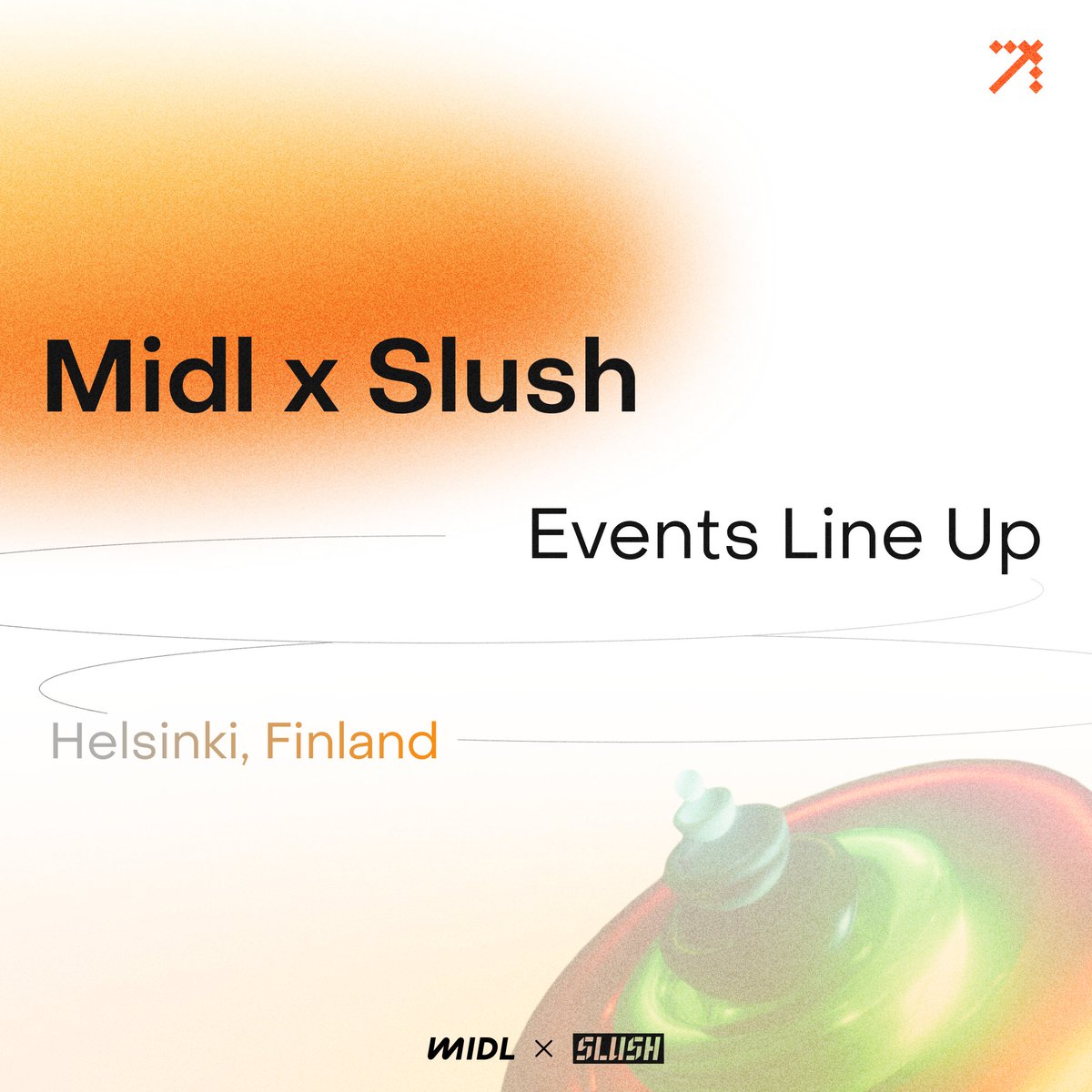 Helsinki, let’s build something ⚙️

Midl goes around the world and spreads the Bitcoin craze: we’re happy to join the <a href="/SlushHQ/">Slush</a> week in Helsinki and support two great events with other powerhouses and our friends <a href="/KvarnX/">Kvarn X - The Nordic leader in crypto & investing</a> &amp; <a href="/TheHedgehog_io/">Hedgehog 🦔</a> 

Come say hi for two nights in a row:

>