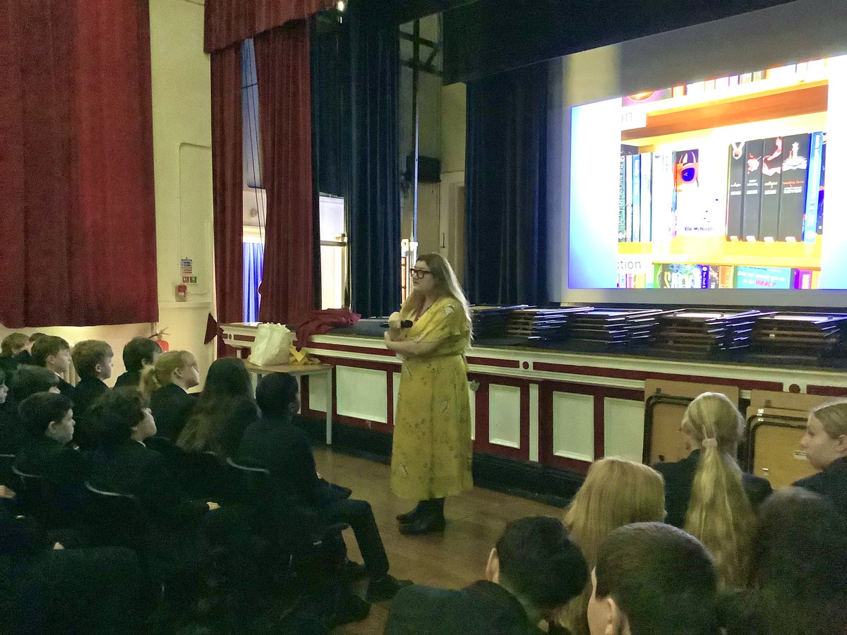 Library_RBHS's tweet image. Yesterday, we had the absolute pleasure of hosting a visit from the wonderful @BooksandChokers  to Y7 &amp;amp; Y8. Students enjoyed an entertaining &amp;amp; informative talk, as well as a book signing &amp;amp; meet &amp;amp; greet at lunch!
Elle&apos;s brilliant books have been flying off the shelves ever since!