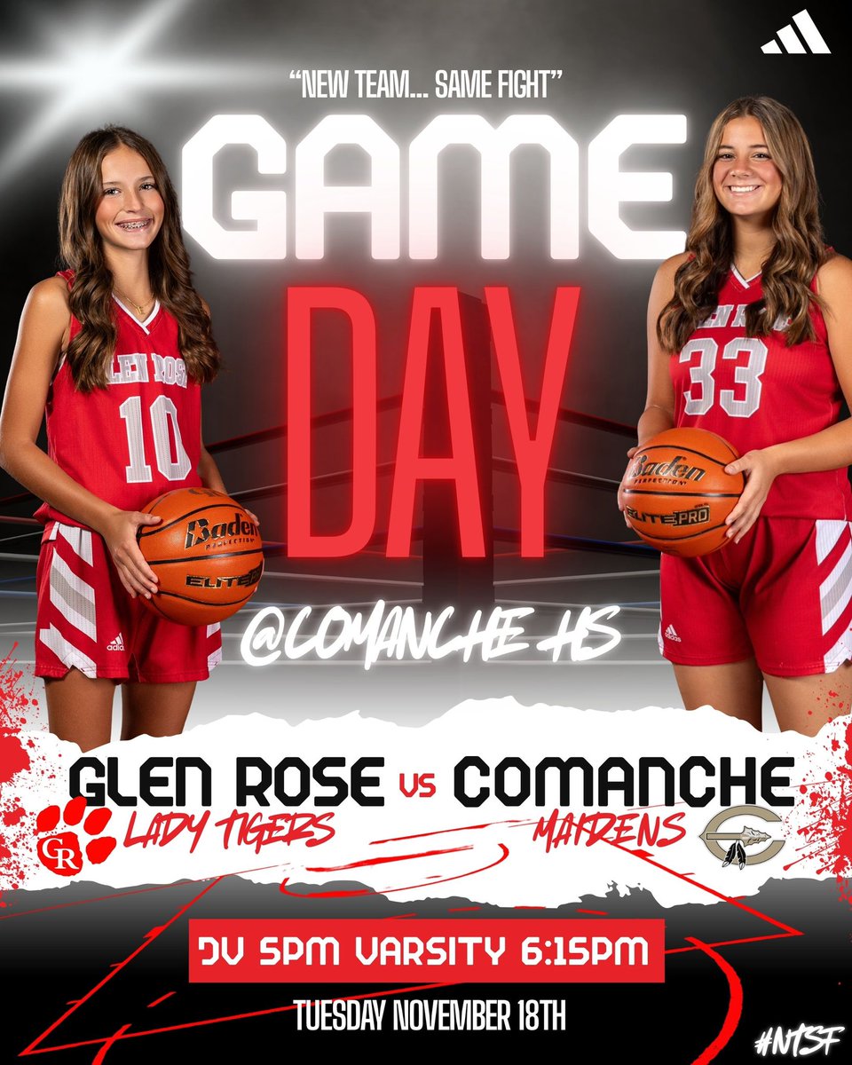 GlenRoseGirlsBB's tweet photo. Game Day on the road in Comanche!! See you there Lady Tiger fans!!!๐ฅ๐#ntsf https://t.co/d0u4A6VA7f