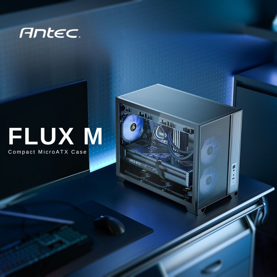thinkcomps's tweet image. ➔ NEWS ➔ Antec Unveils FLUX M: A Compact Micro-ATX Case Engineered for Maximum Airflow: thinkcomputers.org/antec-unveils-…