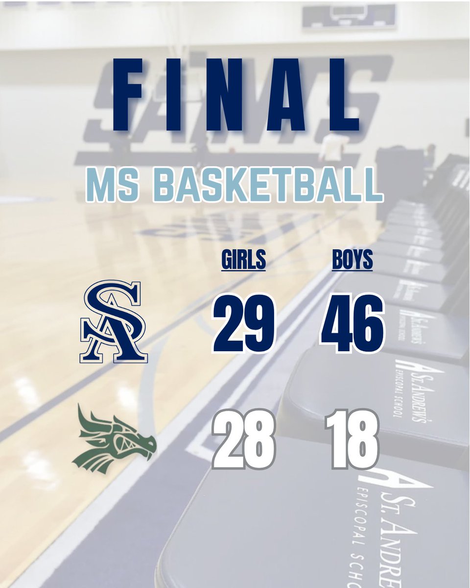 Congrats to our SA MS basketball teams for sweeping Pisgah last night at The ARC! Their next game is Thursday night at home vs. Richland starting with the girls game at 5:00 PM.