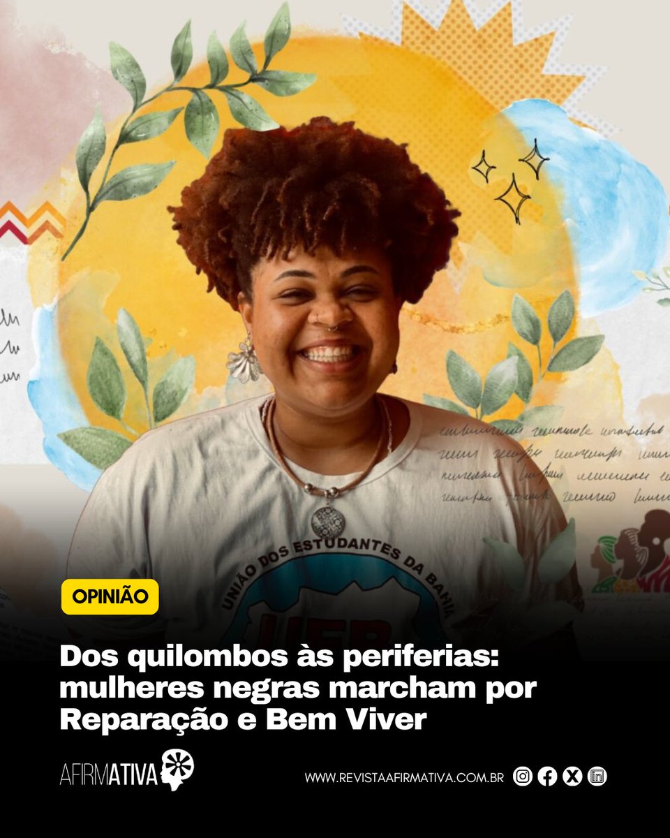 RAfirmativa's tweet image. A Marcha das Mulheres Negras mobiliza gerações rumo a Brasília em 25/11/2025, defendendo Reparação e Bem Viver e enfrentando a desigualdade no acesso à informação e comunicação.

#mulheresnegras #marchadasmulheresnegras #reparaçãoebemviver

Leia: revistaafirmativa.com.br/dos-quilombos-…