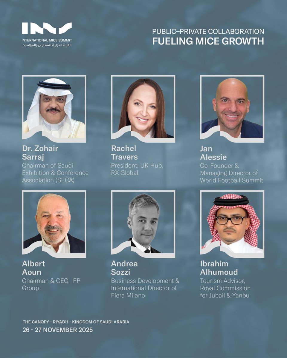 We’re proud to introduce the latest speakers joining #IMS25.

Bringing decades of global experience, they will unpack how strategic partnerships and cross-sector cooperation are opening new markets, accelerating capital flows, and shaping the next wave of growth in the MICE