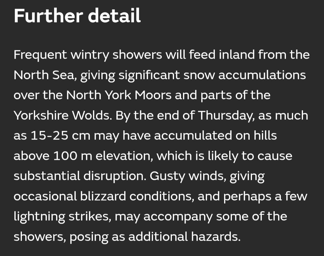 WeatherFrog_'s tweet photo. There's now an Amber warning of snow for the North Yorkshire Moors and parts of the Yorkshire wolds could be quite significant considering the portential of 15-25cm at just 100m imagine if theres anywhere above 300m which there is in the Amber zone could be locally very significant @UKWeatherChase 

#UKSnow @UKsnowupdates #UKWEATHER #NorthYorkshire
