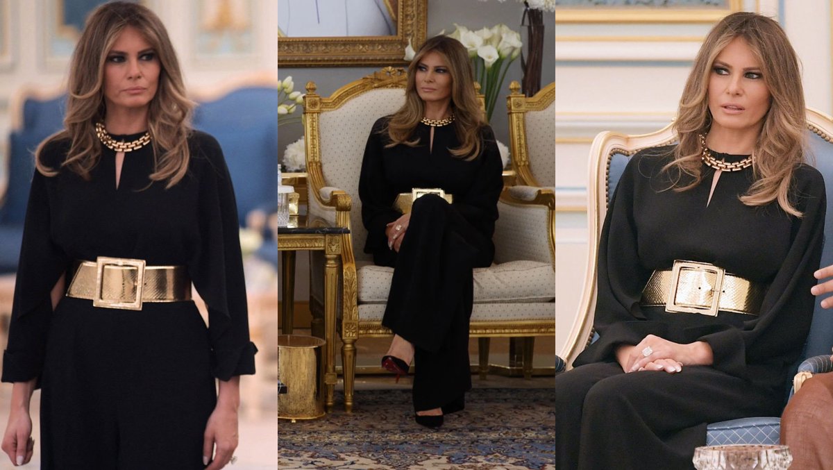KUWTTRUMPS's tweet photo. Melania Trump in Saudi Arabia - 2017  🖤🇸🇦 https://t.co/t04Mz76jB1