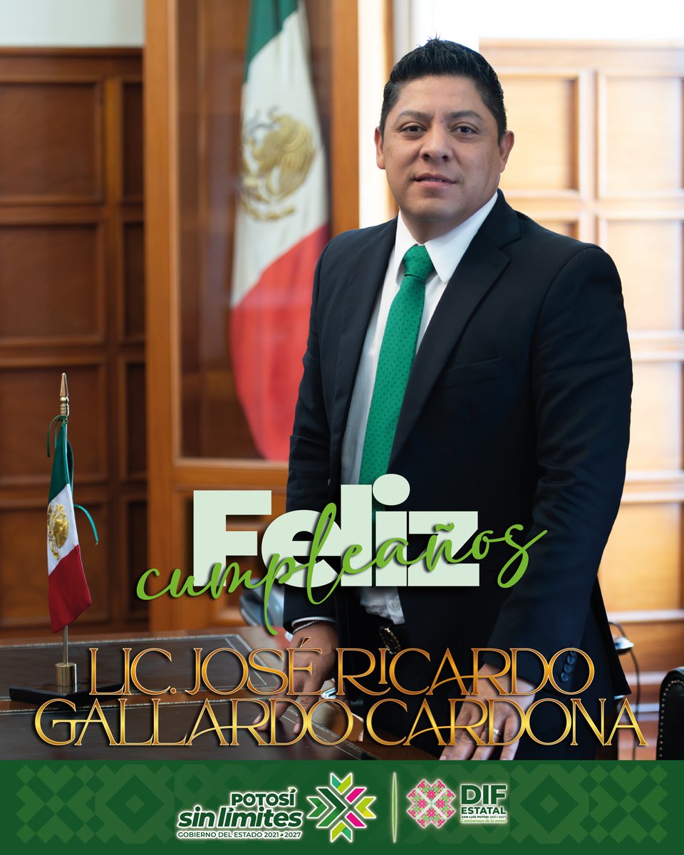 Enviamos una afectuosa felicitación en su cumpleaños al Lic.Ricardo Gallardo Cardona, reconociendo su visión y liderazgo para seguir transformando San Luis Potosí.
Le deseamos un año lleno de salud, éxitos y momentos de felicidad junto a su familia.
#RicardoGallardoCardona
