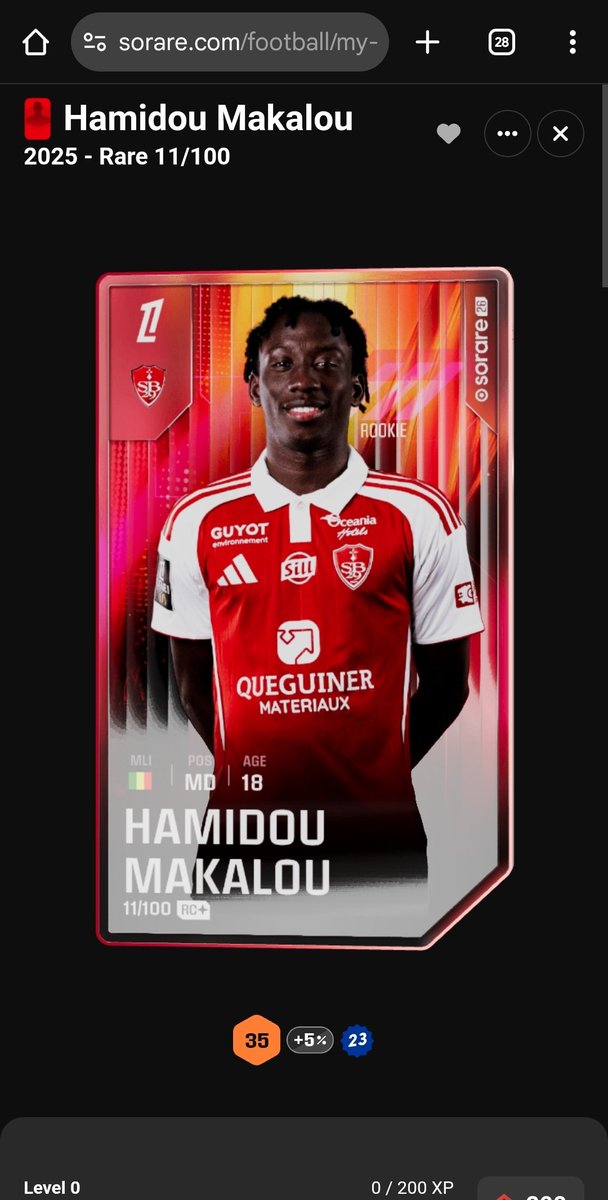 🎁 CONCOURS SORARE - 4 CARTES À GAGNER 🎁
Tentez de remporter ces 4 cartes Sorare 2025 :
🔴 Nidal Čelik - Rare 16/100
🔴 Kevin Carlos - Rare 38/100
🔴 Patrick van Aanholt - Rare 14/100
🔴 Hamidou Makalou - Rare 11/100 (ROOKIE)
Pour participer :
✅ Follow <a href="/vaulty_protocol/">Vaulty Protocol</a>
💬