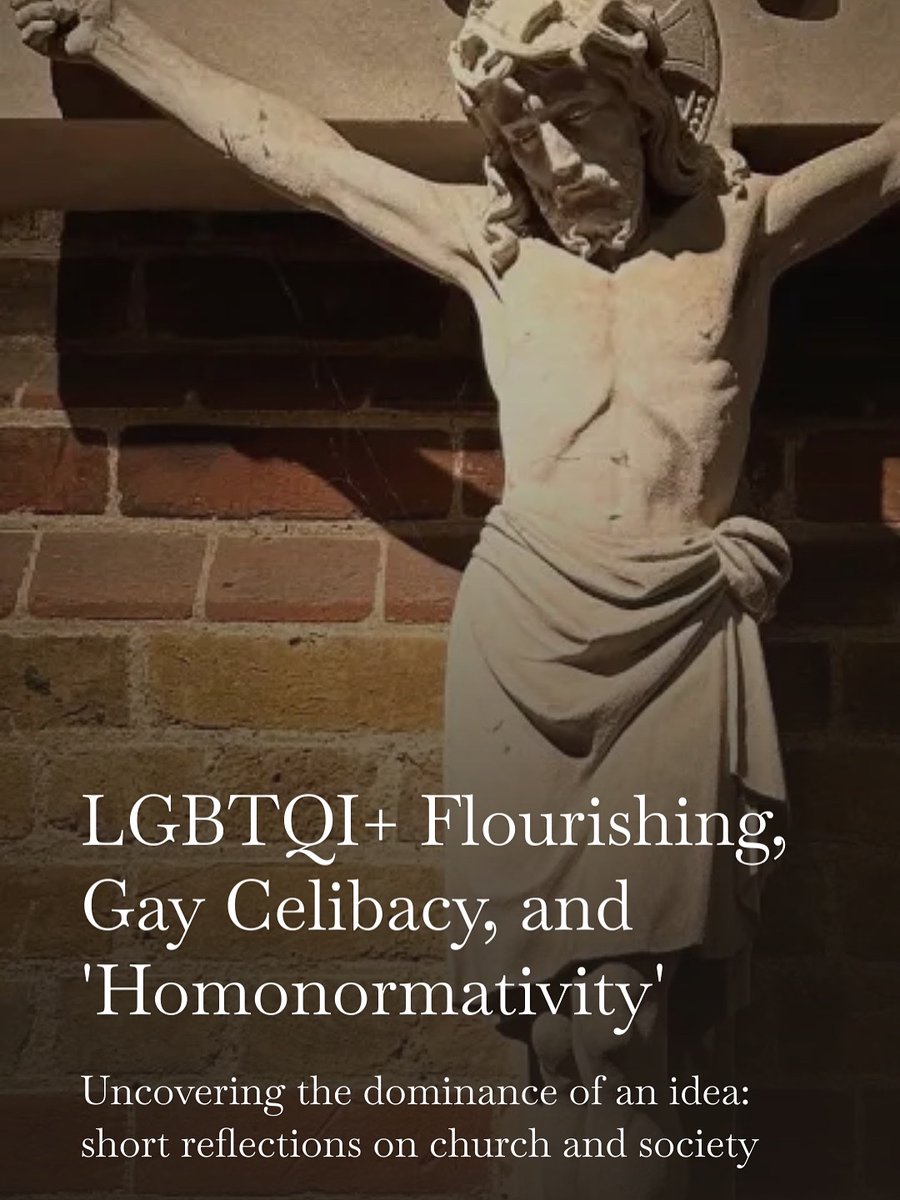 My first Substack article on the dominance of ‘homonormativity’ and being a gay celibate Christian/Side B: 

drdavidbennett.substack.com/p/lgbtqi-flour…
