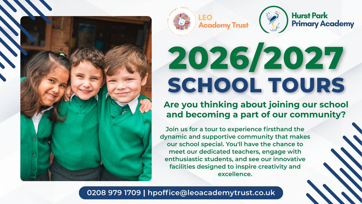 HurstParkSchool's tweet image. Wondering if Hurst Park Primary Academy is the right fit for your family?
   
The best way to find out is to see for yourself! 👀 Book a tour to walk our halls and meet the people who make our school great. 

We can&apos;t wait to meet you! 
 👉 loom.ly/aTCadVA