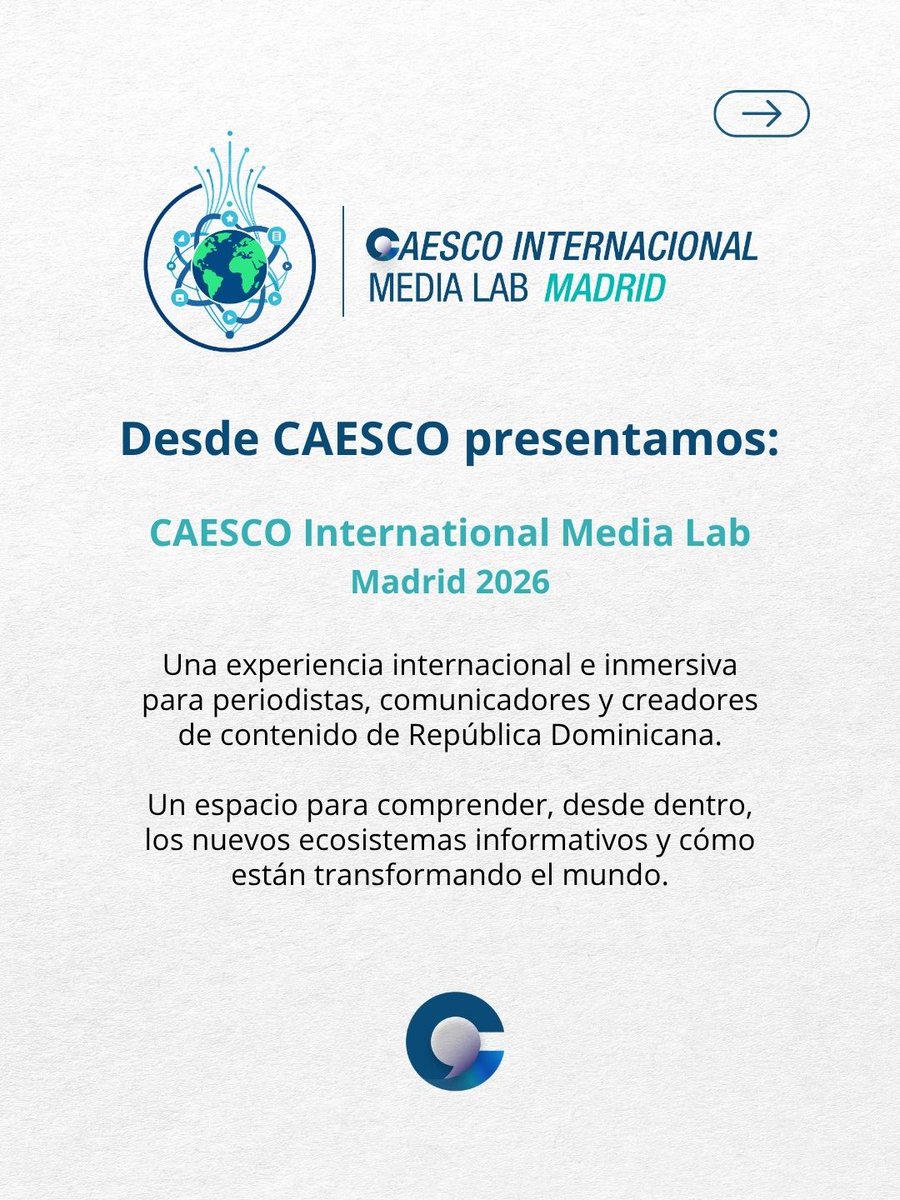 CAESCORD's tweet image. 🌍 CAESCO International Media Lab | Madrid 2026 no es un evento. Es una experiencia inmersiva para vivir, desde adentro, cómo se mueve el mundo de los medios.