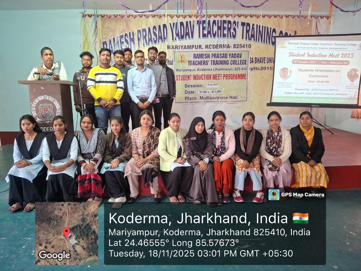 RpyttcKoderma's tweet image. कोडरमा। रमेश प्रसाद यादव शिक्षक प्रशिक्षण महाविद्यालय में दिनांक 18.11.2025 दिन मंगलवार को महाविद्यालय के आइक्युएसी के तत्वधान में तीन दिवसीय इंडक्शन मीट कार्यक्रम का शुभारंभ किया गया। यह कार्यक्रम दिनांक 20.11.2025 तक चलेगा।