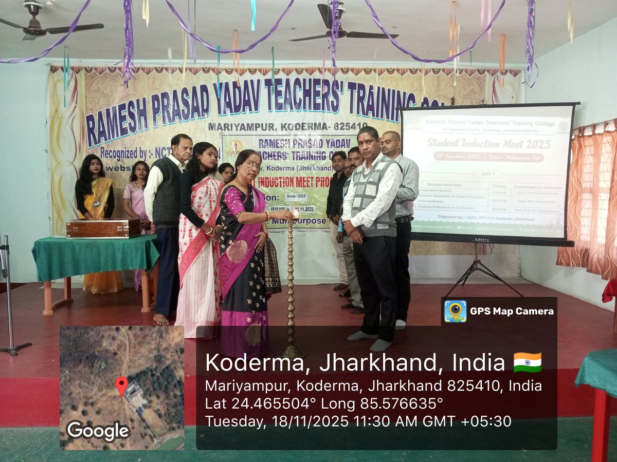 RpyttcKoderma's tweet image. कोडरमा। रमेश प्रसाद यादव शिक्षक प्रशिक्षण महाविद्यालय में दिनांक 18.11.2025 दिन मंगलवार को महाविद्यालय के आइक्युएसी के तत्वधान में तीन दिवसीय इंडक्शन मीट कार्यक्रम का शुभारंभ किया गया। यह कार्यक्रम दिनांक 20.11.2025 तक चलेगा।