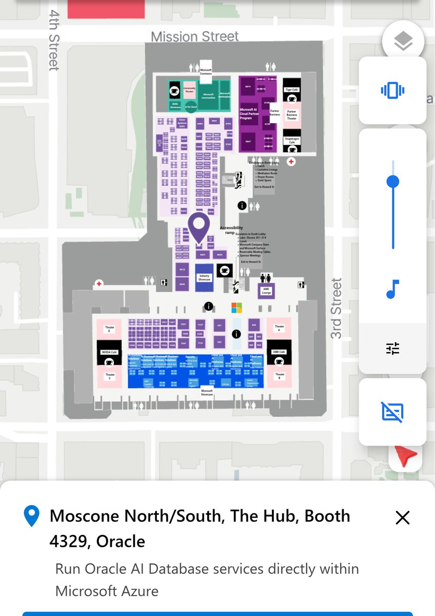 OracleDOTNET's tweet image. The Oracle .NET team will be at Microsoft Ignite, happening now!  Join us in very center of the Hub at booth #4329.  Find out what&apos;s new with AI and ODP.NET, Visual Studio 2026 and much more. Use this handy map to find us.