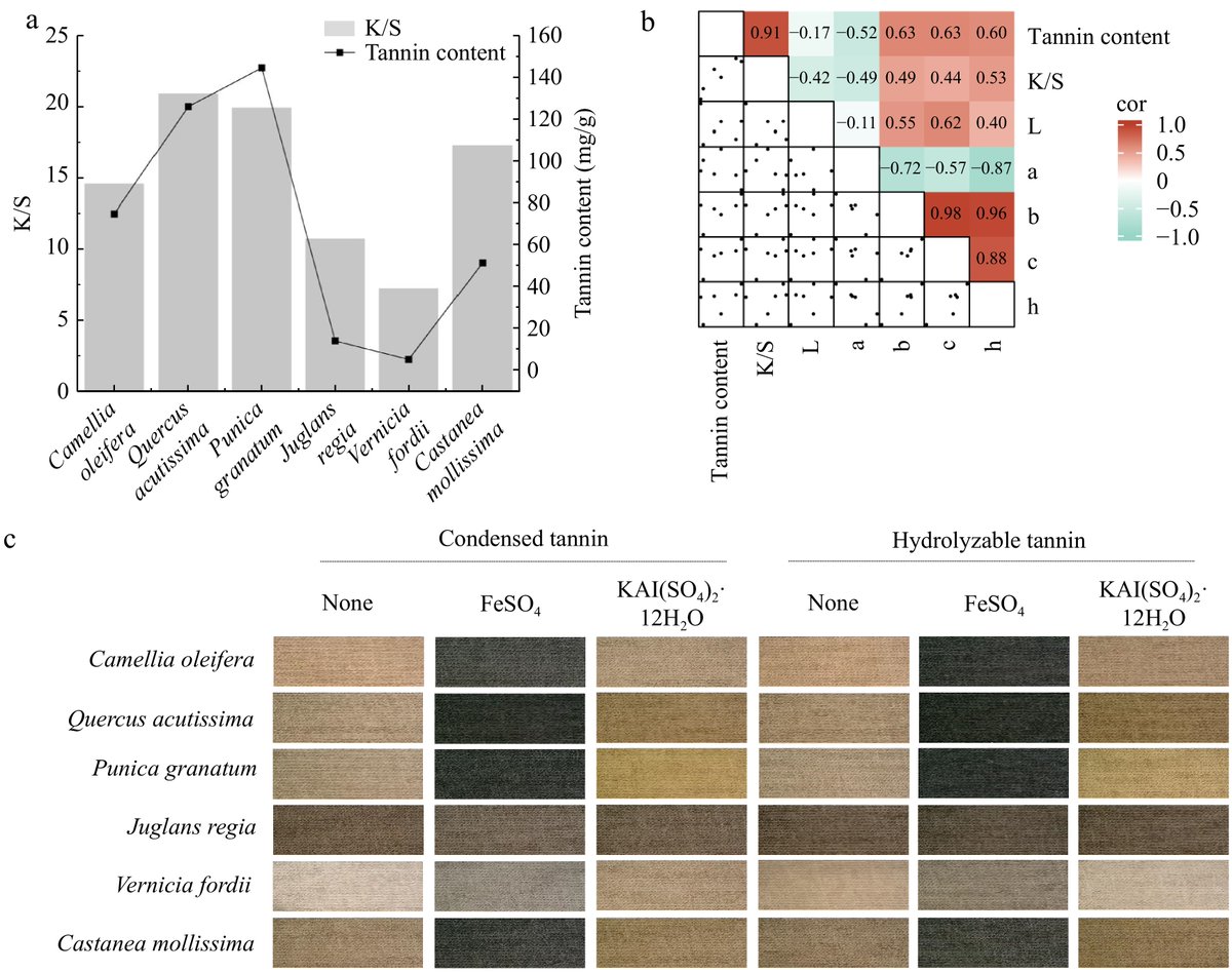 ForestryRes's tweet image. #ForestryRes #naturaldyes #polyphenols #compounds
🌿🍂 Polyphenols: Eco-friendly, medicinal, and now as natural dyes! Study reveals 5 key compounds from 11 plants, enhancing cotton dyeing. 🌈🌱
@MaximumAcademic @ChemicalScience
Details: maxapress.com/article/doi/10…