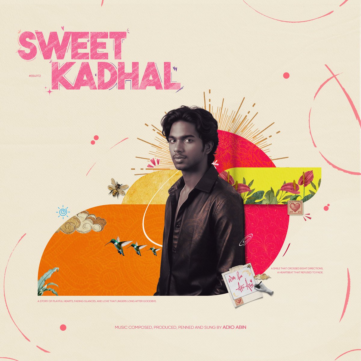 adioabin's tweet photo. #SweetKadhal 💘 The next single dropping soon. Get ready for pure sweetness🍭✨

🧑‍🎨Album art design: Nandhakishor

#adioabin #SweetKadhal #indiesong https://t.co/7UJxVGbLWD