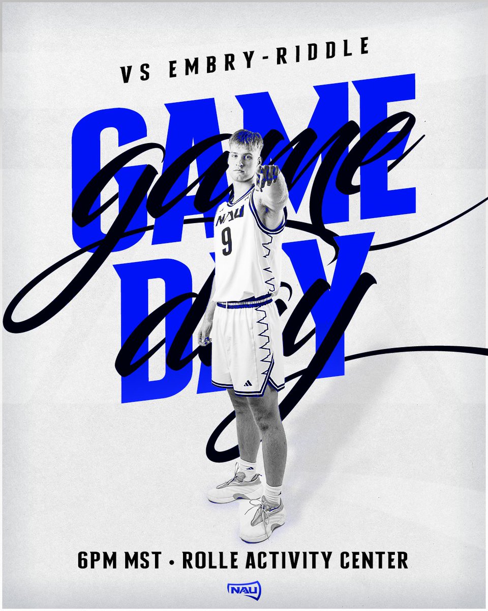 First of four straight home Gamedays in Flagstaff! 

🆚 Embry-Riddle
📍 Rolle Activity Center
🕕 6 p.m.
📊 tinyurl.com/yuh469je
💻 tinyurl.com/yybm9nbj
📻 tinyurl.com/msjcr4nk
🎟️ tinyurl.com/rzccf4p9

#RaiseTheFlag | #BigSkyMBB