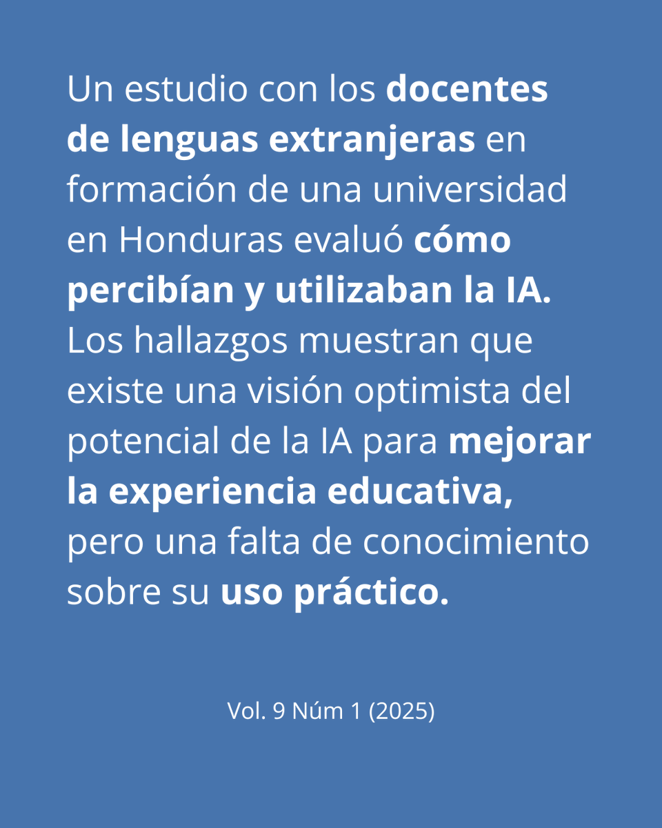 📝La IA tiene el potencial de transformar la enseñanza de lenguas extranjeras. Un nuevo estudio trata de determinar cómo futuros docentes perciben y utilizan esta nueva herramienta.

📖 Lee más aquí: mlsjournals.com/Educational-Re…

#MLSJournals #ElConocimientoSinLímites