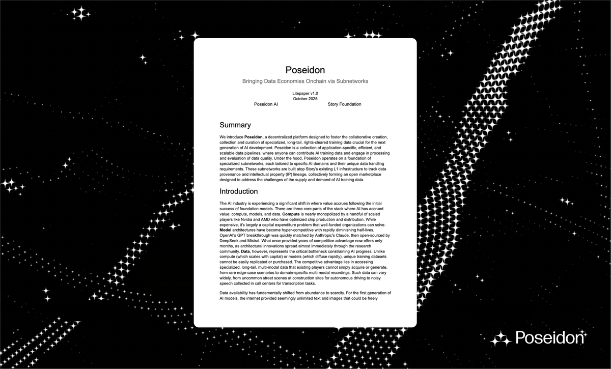 psdnai's tweet image. Most people see data collection as a centralized workflow. With Poseidon, it happens via Subnetworks.

˗ˏˋ Example ´ˎ˗ → Audio Transcription Subnetwork

Contributors upload real voice samples. Validators check for duplication, AI generation, and accuracy. Once verified, the…