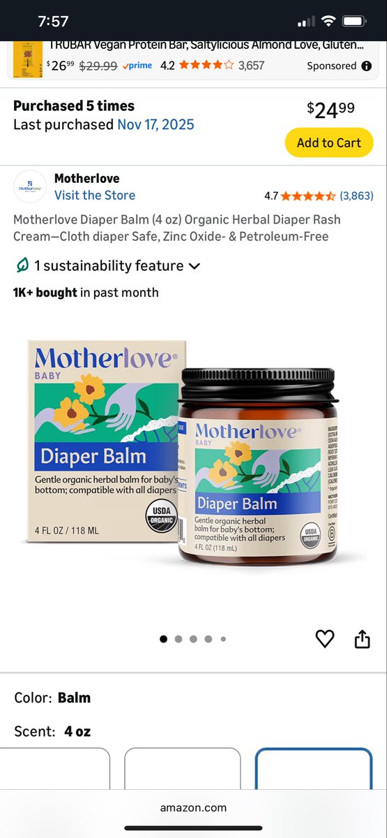 Sheseekstruth3's tweet photo. @AniseNot This stuff is great. My baby hasn’t had a single rash and doesn’t require a lot of application. https://t.co/PDRC5mOmTn