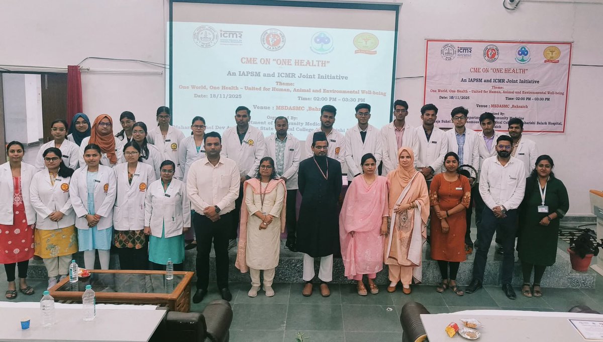 asmcbahraich's tweet photo. CME on "One World,One Health"-IAPSM and ICMR joint initiative organised by the Department of Community Medicine at MSD Autonomous State Medical College, Bahraich. @MeUPGovt https://t.co/yAuh3XXdm7