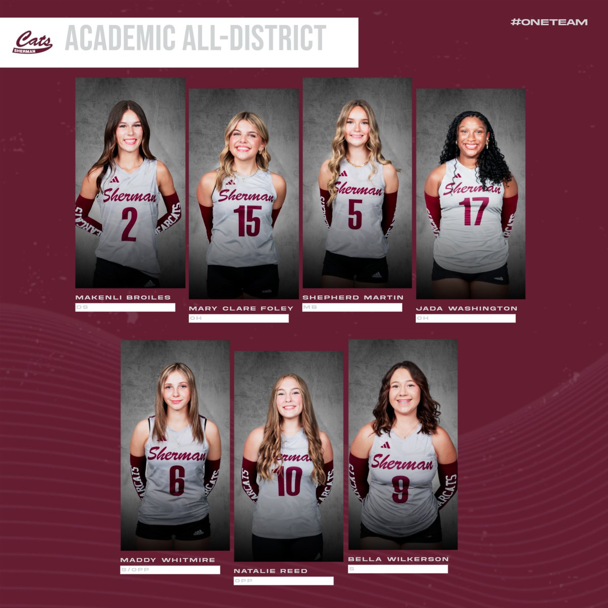 Sherman Lady Cat Volleyball tweet media