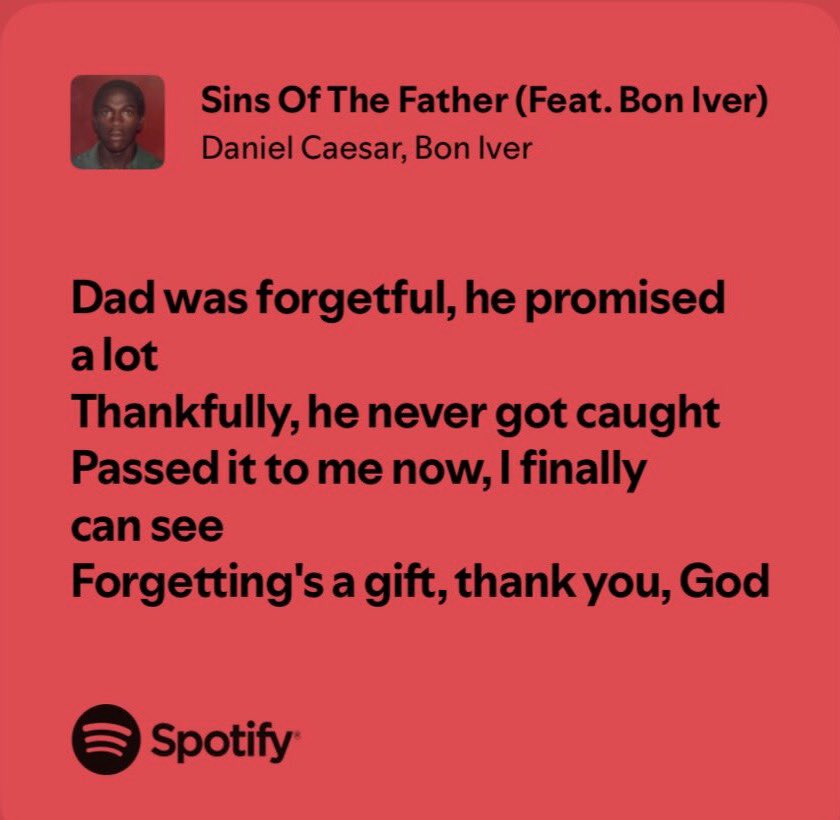 TheKProject2's tweet image. “ขอบคุณพระเจ้าที่ บางครั้งการลืมมันก็เป็นเหมือนของขวัญ”

บางที่ด้วยมุมมองที่แตกต่างกันใน คสพ. การเก็บความไม่เข้าใจ จนกลายเป็นความเจ็บปวด ขมขื่น ก็เป็นการทำร้ายตัวเองที่สาหัสอย่างนึง 

ดาเนียลเขียนเพลงนี้ได้แบบได้ยินครั้งแรกแล้วแบบ 💔

open.spotify.com/track/4C0ZMNVR…