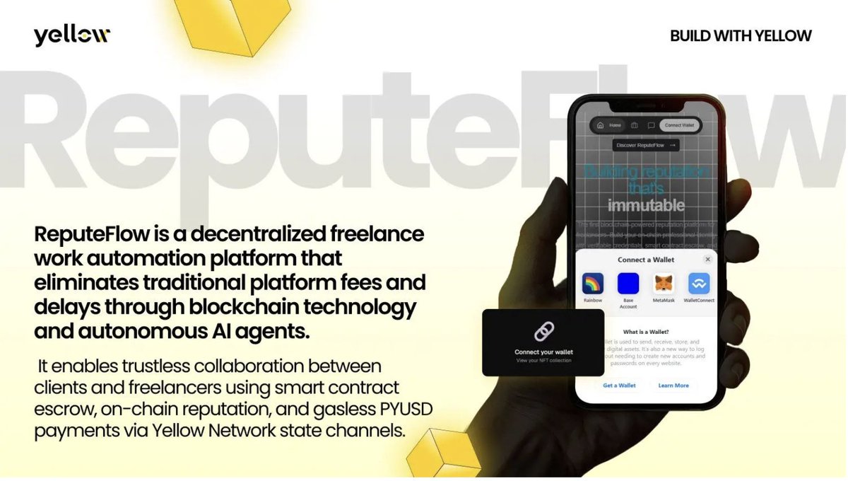 Yellow's tweet image. More than 240 apps are now #BuiltWithYellow

Here&apos;s just one of them: ReputeFlow