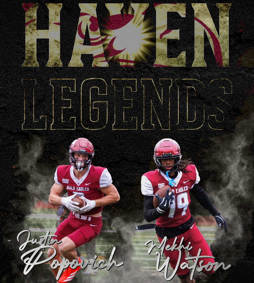 For the 1st time in over 25 YEARS, the Haven offense has produced two WR's with at least 600 rec yards in a single season!
🔥🔥🔥
Justin Popovich &amp; Mekhi Watson enter legendary status as they join Quon Williams &amp; T'iar Young as the only Haven WR's to hit the 600 yd mark since