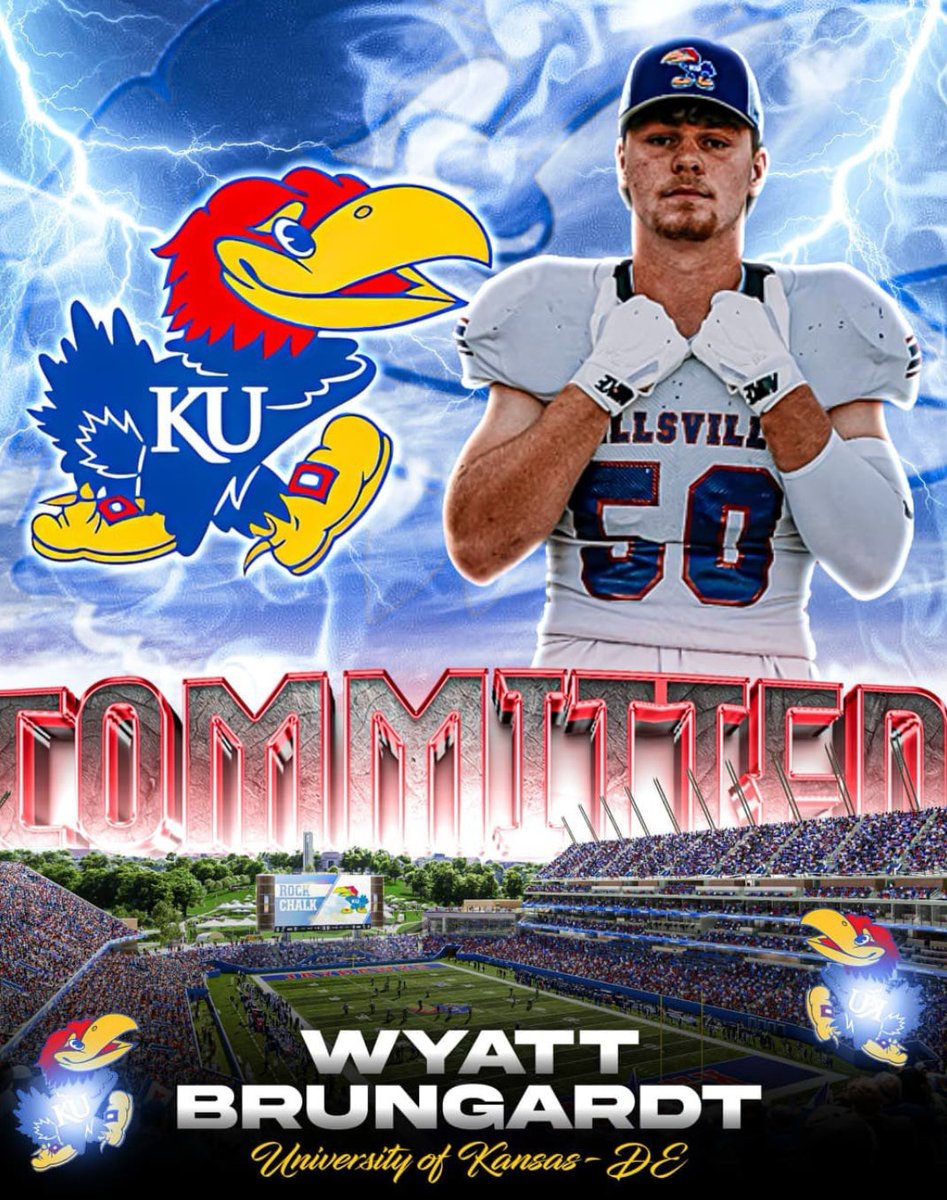 wyattbrungardt_'s tweet photo. After a great visit and talk with my family and coaches. I’m excited to say that I’m committed to @KU_Football. ROCK CHALK!!
@CoachOnatolu 
@CoachBVignery 
@BillyBonneau https://t.co/JBebVPSegd