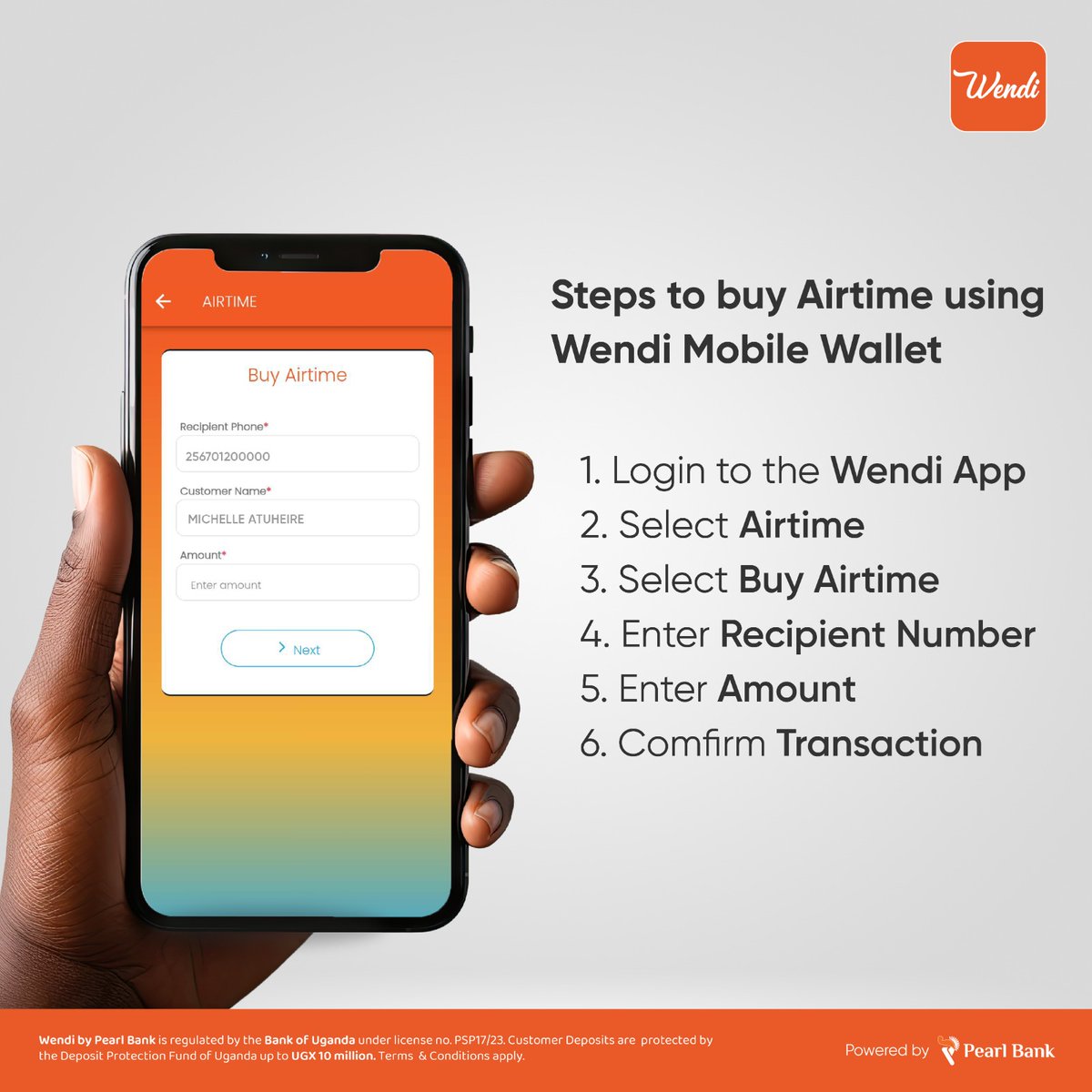 That awkward moment when you run out of airtime mid-conversation doesn’t have to be awkward anymore.
 With Wendi, you can top up instantly from wherever you are.
Follow this quick 6-step guide to top up now.

Download Wendi today or dial *229# to 
Play Store-